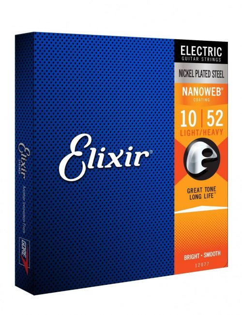 gitara elektryczna struny Elixir – 12077 - NANOWEB NICKEL (10-52)